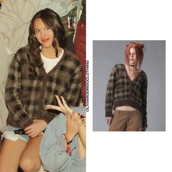 UNIF Sweaters - UNIF Brown Plaid Cardigan